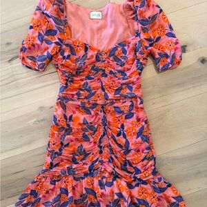New without tags SAYLOR Orange and Blue Floral Dress. Size small.
